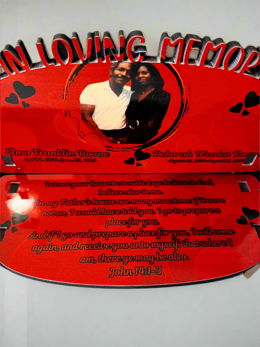 “In loving memory” Memorial Bench Keepsake