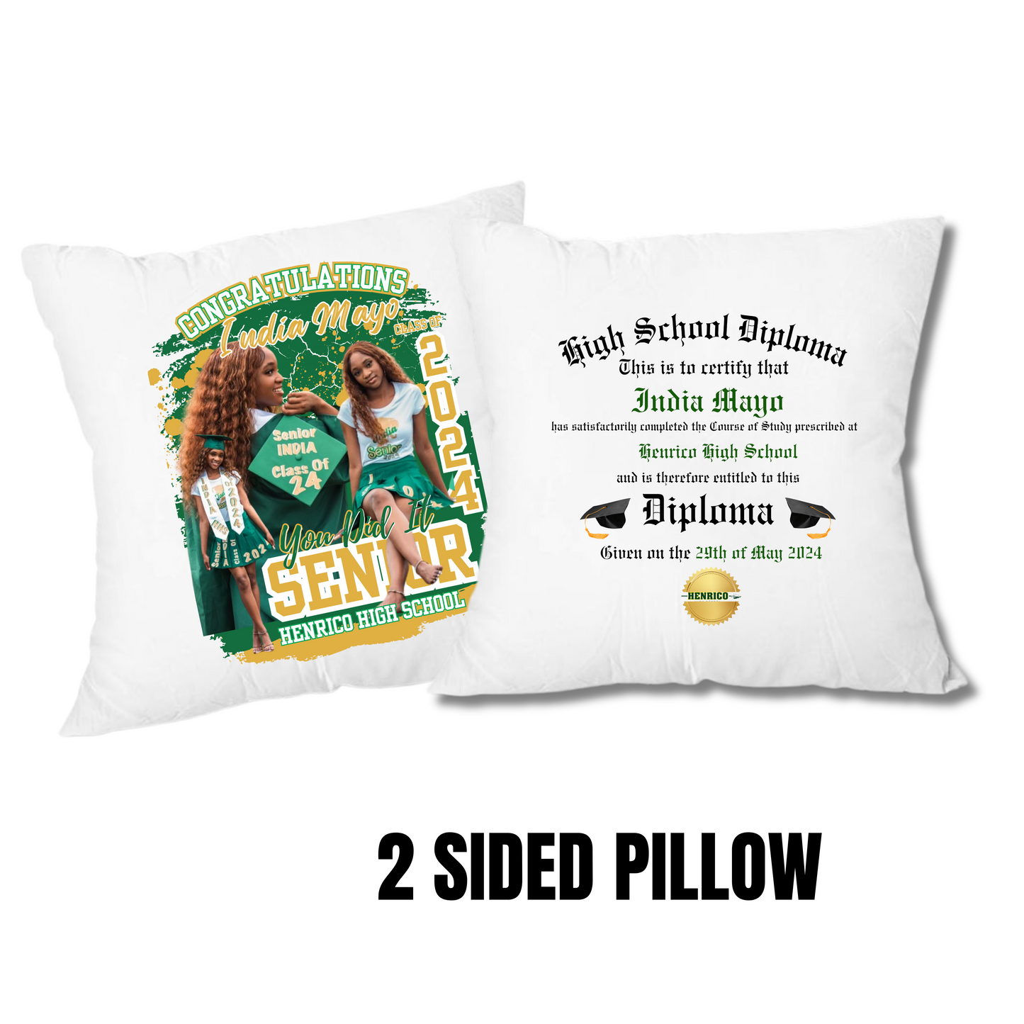 Graduation Pillow 2-sided