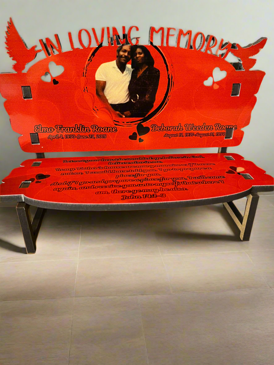“In loving memory” Memorial Bench Keepsake