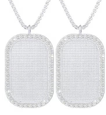 Rhinestone Dog Tag Necklace