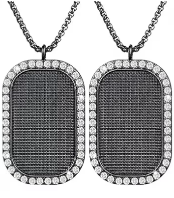 Rhinestone Dog Tag Necklace