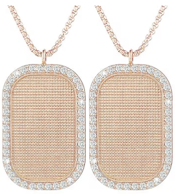 Rhinestone Dog Tag Necklace