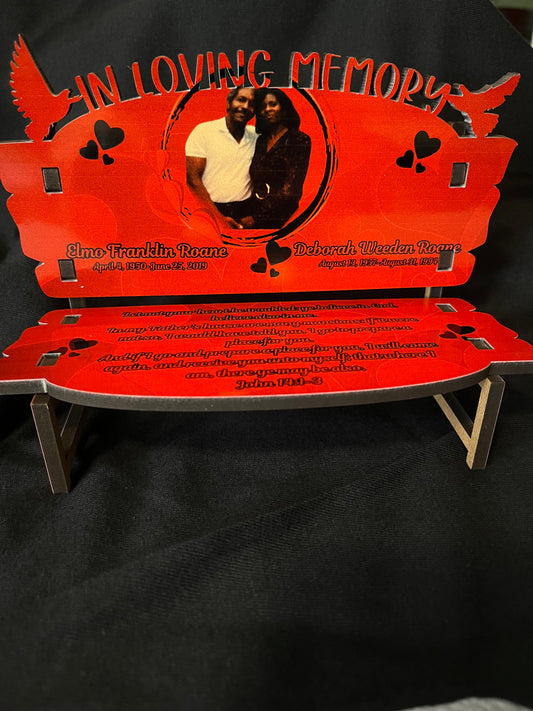 “In loving memory” Memorial Bench Keepsake