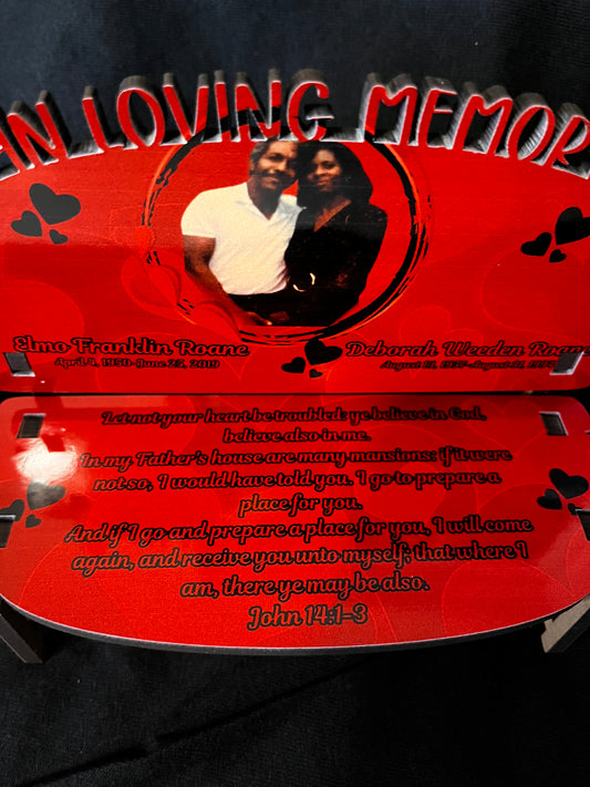 “In loving memory” Memorial Bench Keepsake